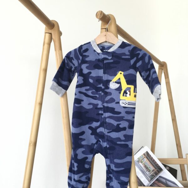 Construction Pajamas ชุดนอนคอกลมขายาวลายรถเครน