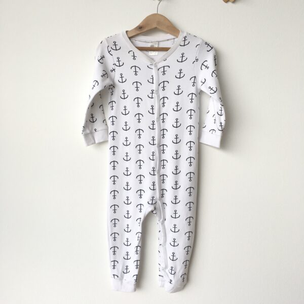 Anchor Pajamas ชุดนอนคอวีขายาว ลายสมอเรือ