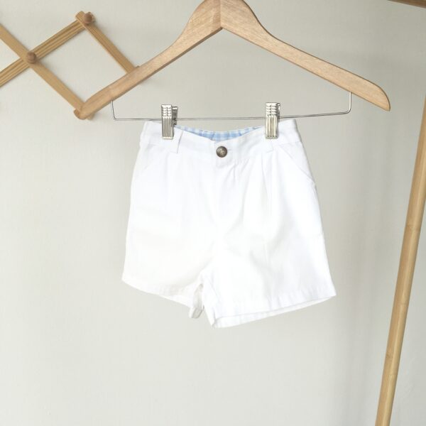 Cotton Linen Shorts Pants กางเกงขาสั้นสีขาว