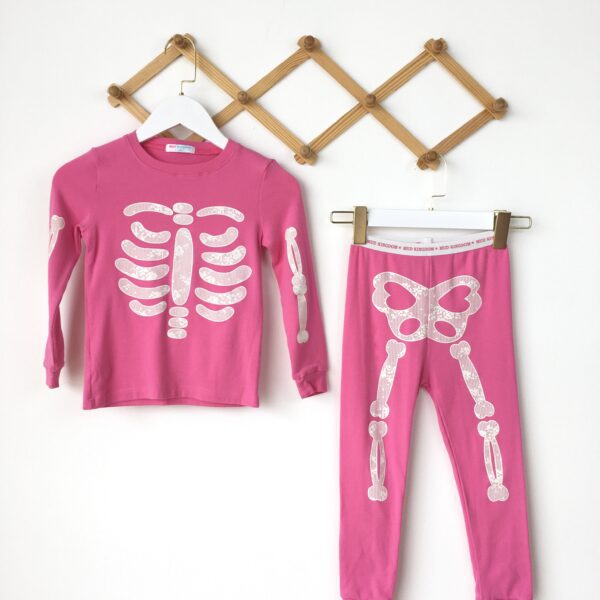 The Dark Skeleton Pajamas Sets Short Sleeve Summer Black ชุดนอนฮาโลวีน