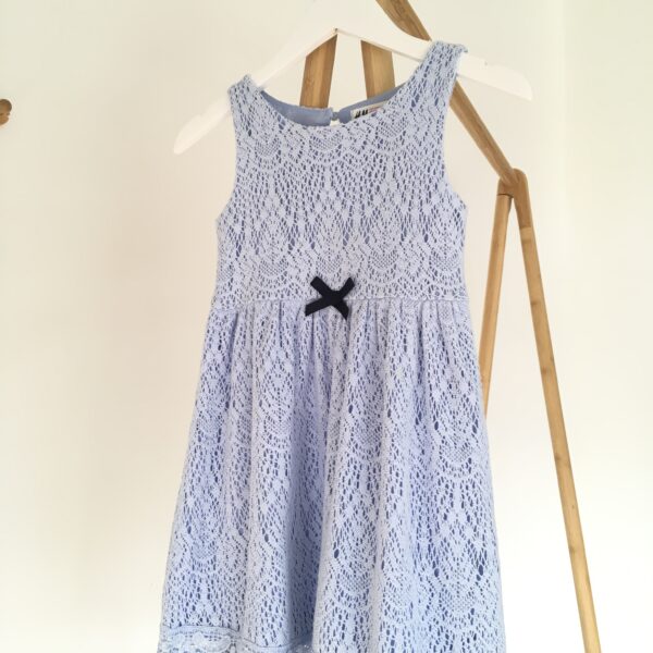 Jersey Dress ชุดกระโปรงลายลูกไม้ฟ้า