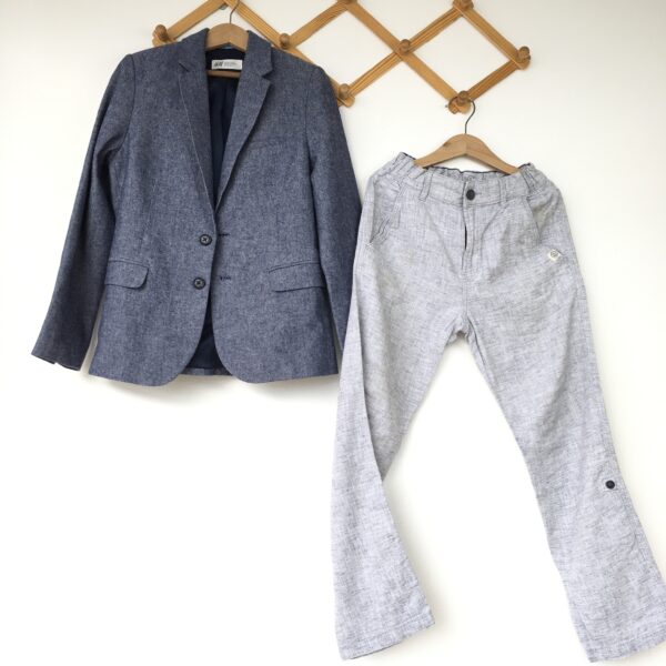Elbow-patch Cotton Jacket เสื้อแจ็คเก็ต and roll-up trousers กางเกงขายาว แพคคู่